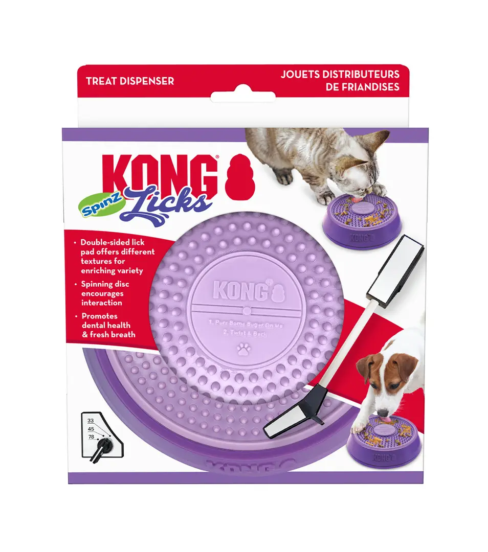Hračka Kong Dog Licks Spinz  otočná olizovacia podložka S PP- polypropylene