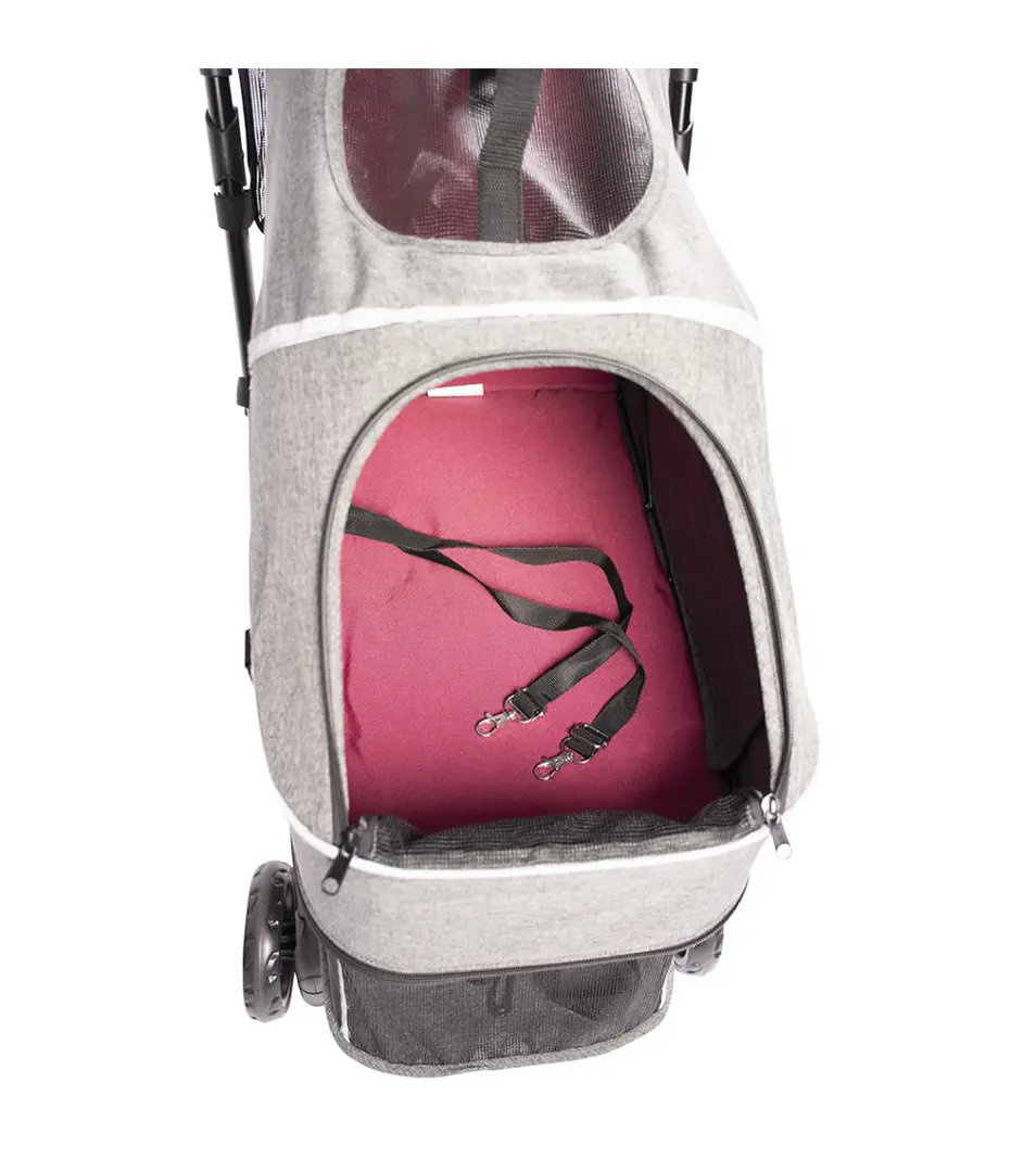 Kočík PET BUGGY DELUXE šedý - max. nosnosť 15kg  79x46x99cm