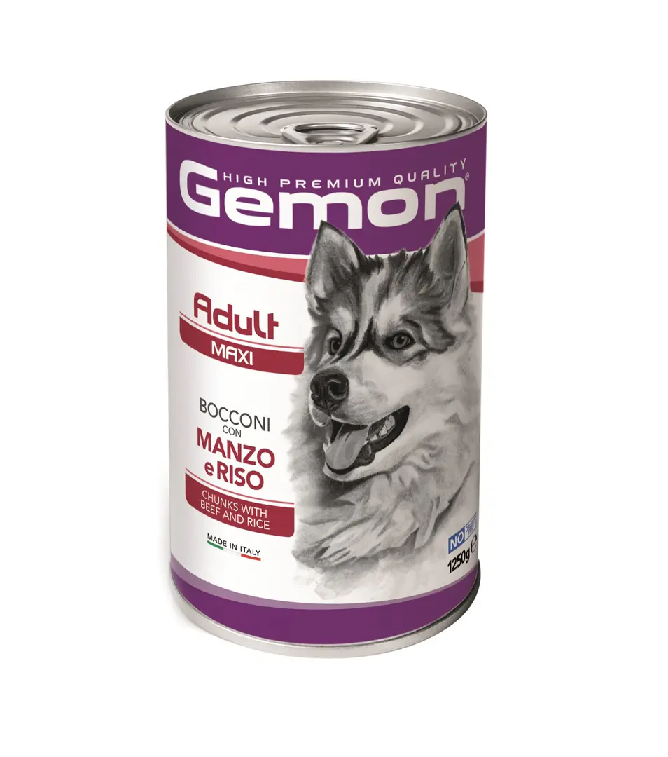 GEMON konzerva adult maxi pre psy hovädzie a ryža 1250 g