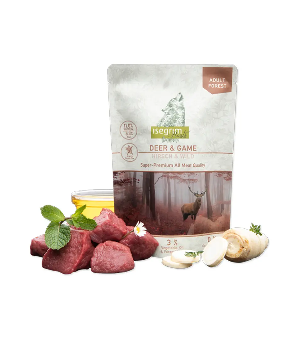 ISEGRIM dog Adult Isegrim Roots, Deer & Game bal. 7 x 410 g kapsičky