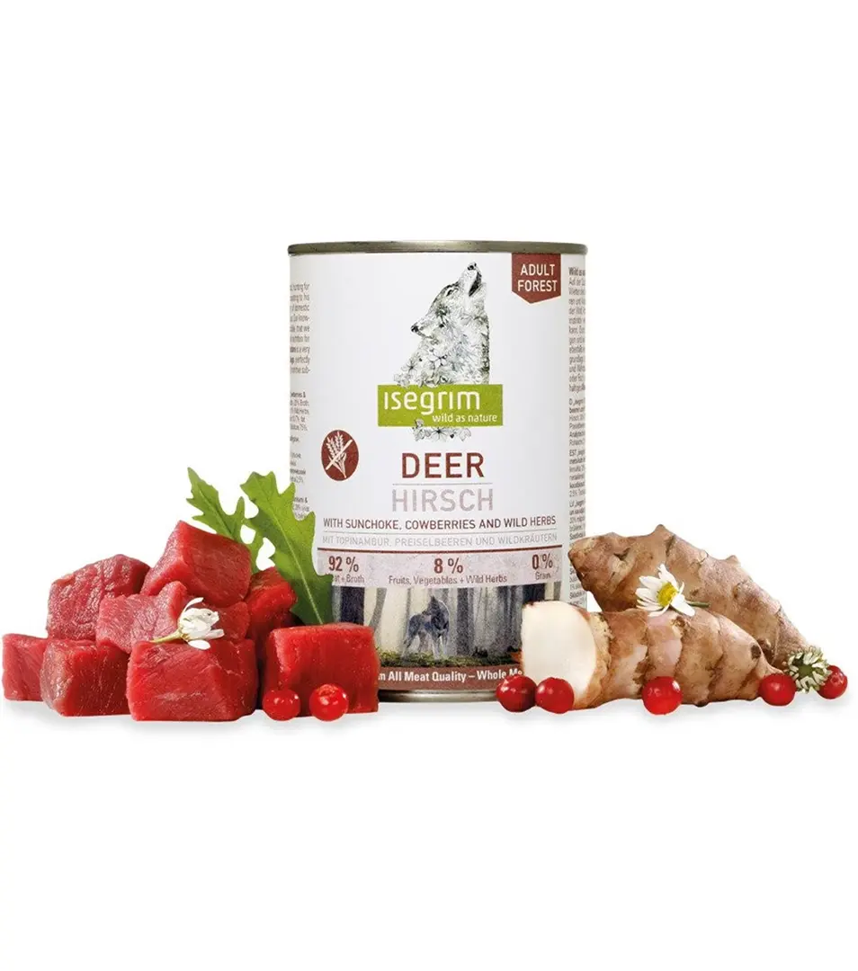 ISEGRIM dog Adult Deer with Sunchoke, Cowberries & Wild Herbs bal. 6 x 400 g konzerva