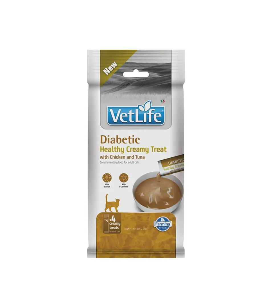 Pamlsok Farmina Creamy Vet Life Cat Diabetic with Chicken & Tuna 60 g