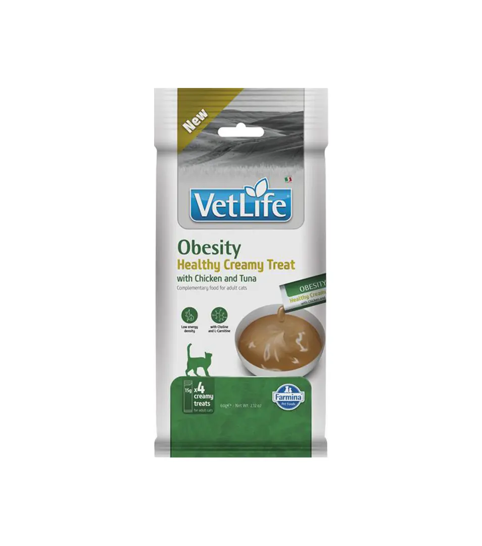Pamlsok Farmina Creamy Vet Life Cat Obesity with Chicken & Tuna 60 g