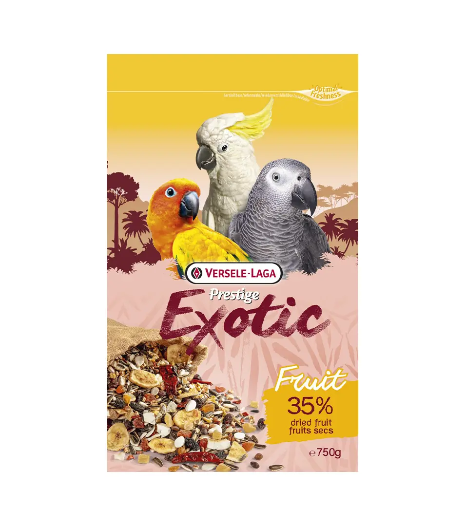 VL Prestige Premium Parrots Exotic Fruit Mix- zmes ovocia, obilovín a semien pre veľké papagáje 750 g
