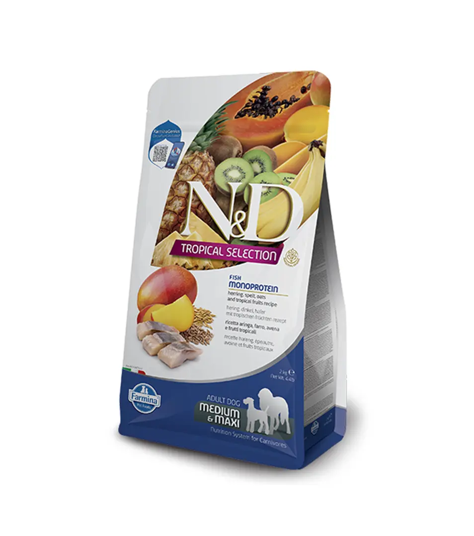 Farmina N&D dog TROPICAL SELECTION (AG) adult med/max, herring 10 kg
