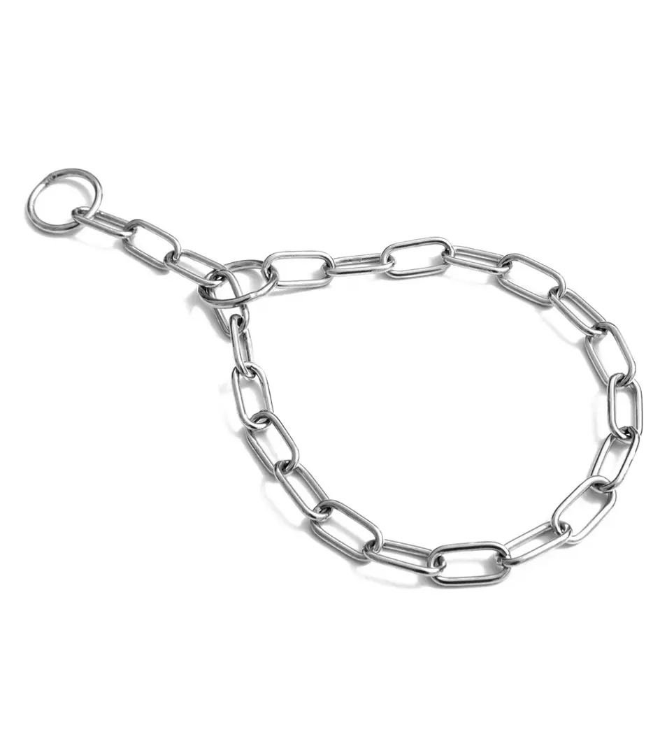 BAFPET | Sťahovací obojok, oválne oká malé, NEREZ Farba: Strieborná, Rozmer: 3,0mm x 60cm | 00039