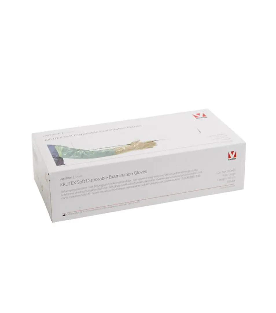 Rukavice vyšetrovacie KRUTEX, mäkké, zelené, veľ. L, 95 cm 100 ks