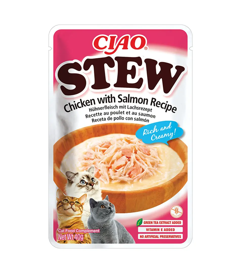 Inaba CIAO Stew Cat Kapsička Kura s lososom 1 ks 40 g
