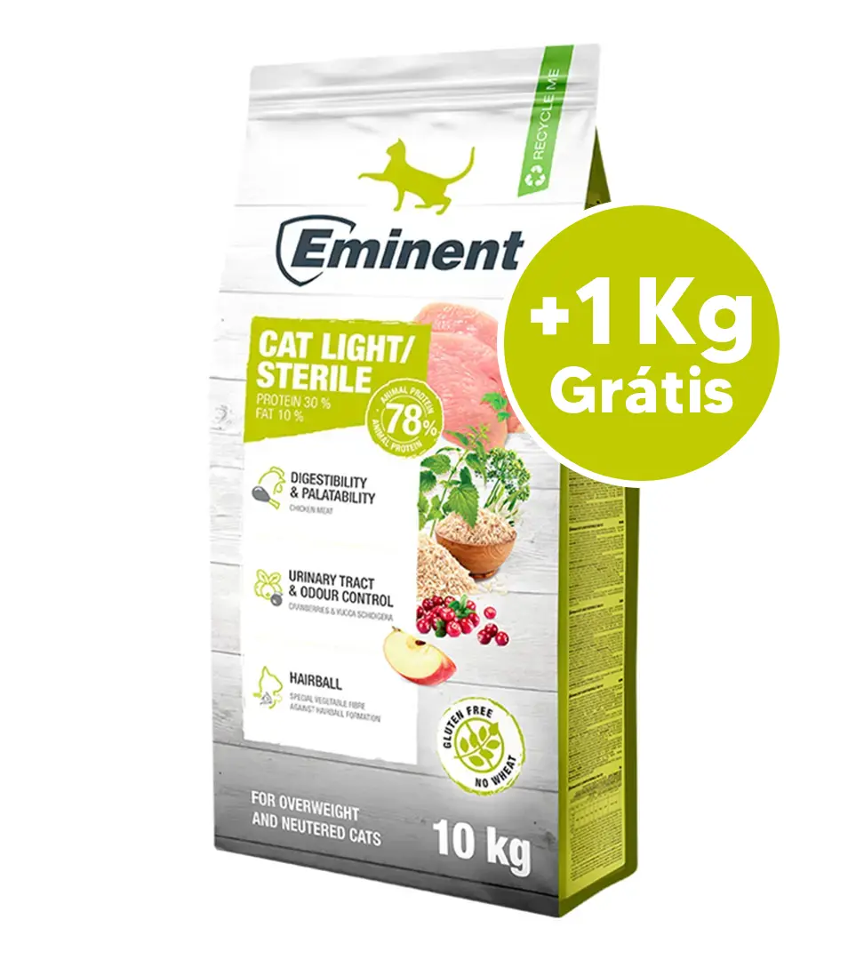 Eminent Cat Light/Sterile 10 kg +1 kg Grátis