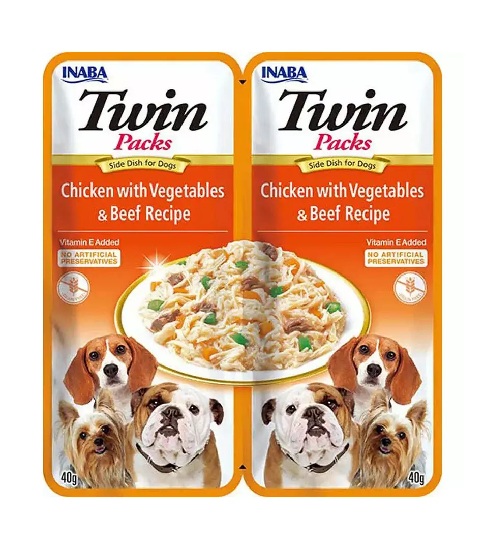Inaba Twin Packs Dog Kapsička Kura so zeleninou a hovädzím mäsom 80 g