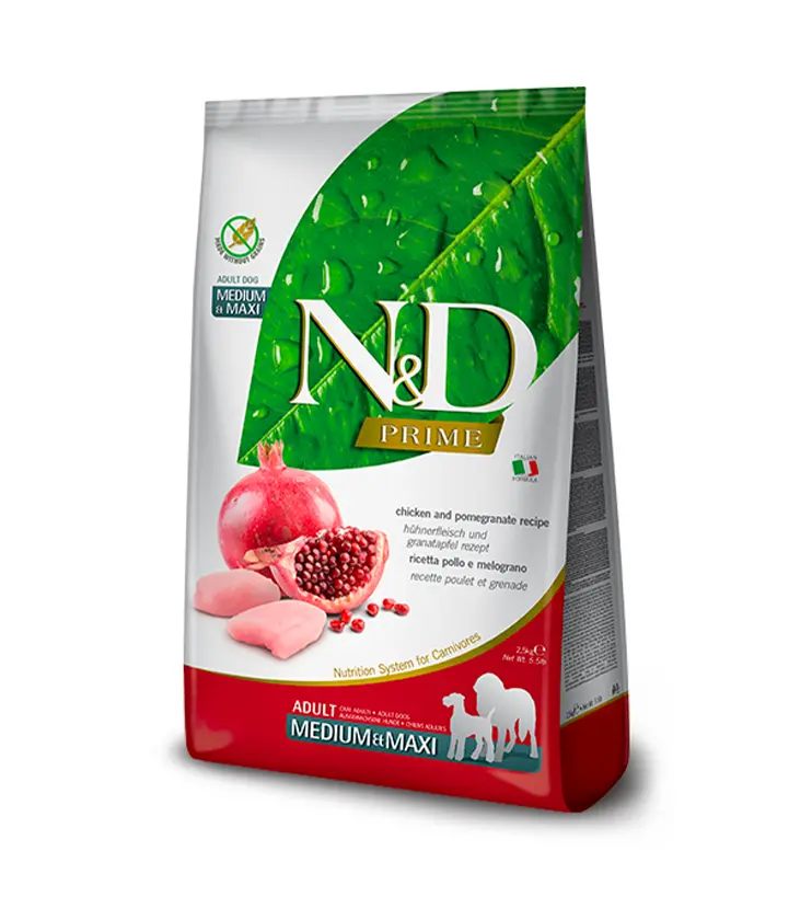 Farmina N&D dog PRIME (GF) adult medium & maxi, chicken & pomegranate 2,5 kg