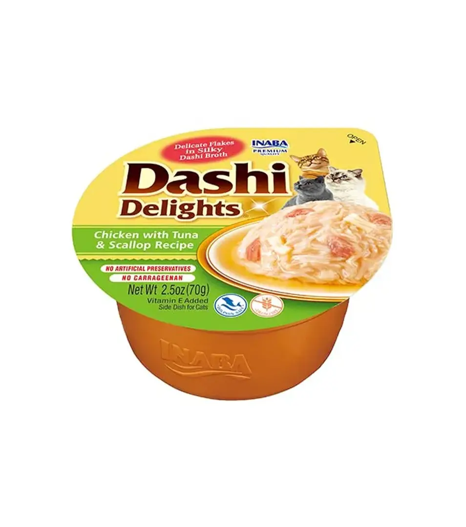 Inaba Dashi Delights cat Kura s tuniakom a hrebenatkou 70 g vanička