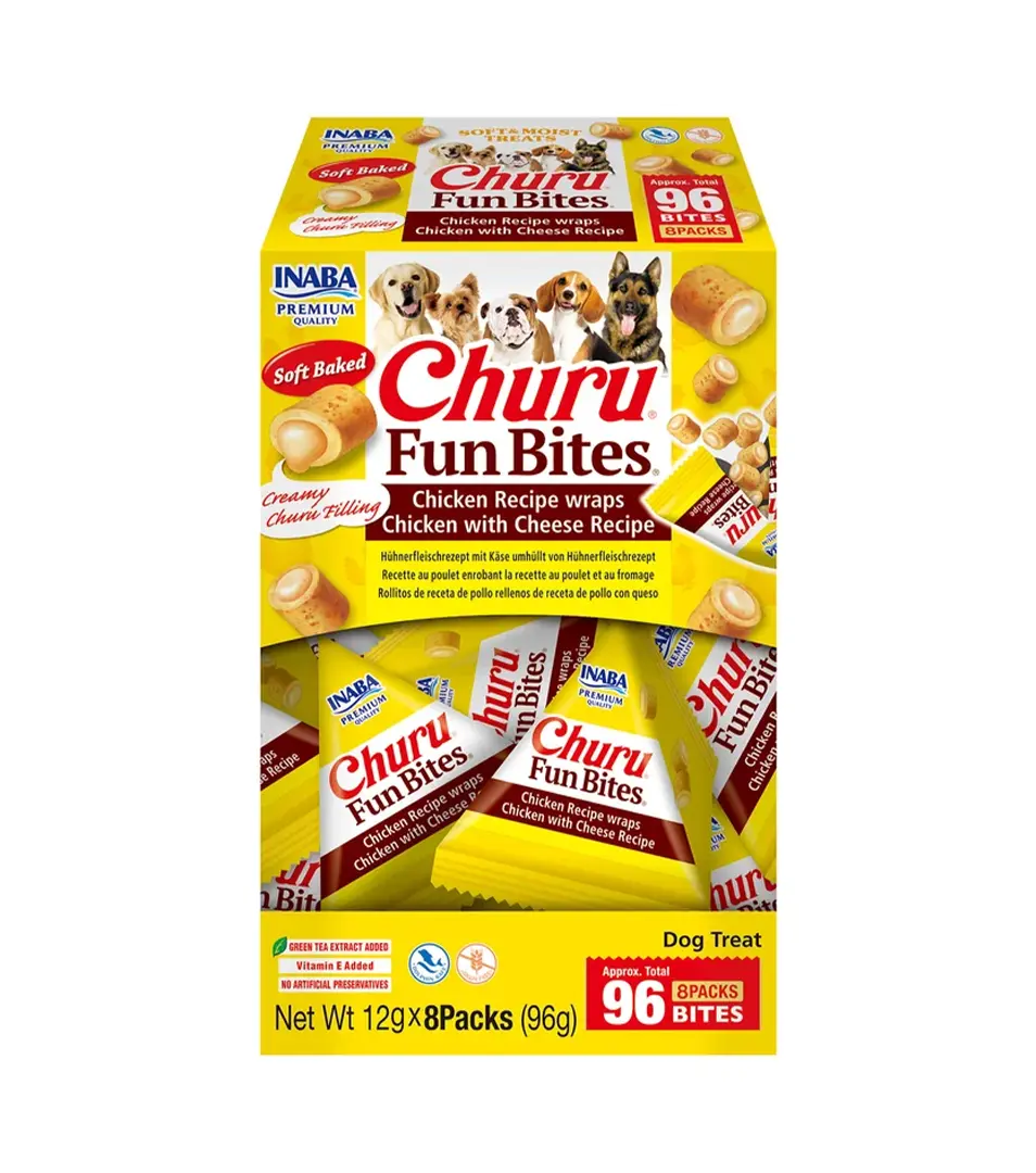Pamlsok Inaba Churu Fun Bites dog kura so syrom 8 x 12 g
