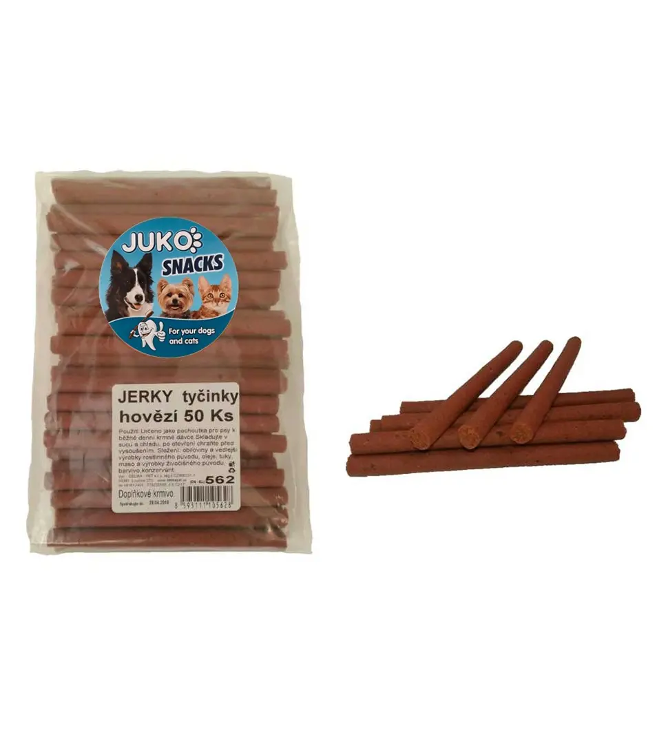 Tyčinky Jerky JUKO Snacks hovädzie 50 ks