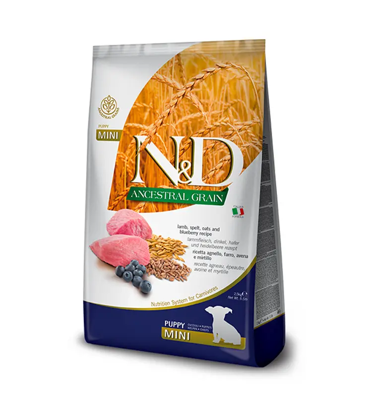 Farmina N&D dog AG puppy mini, lamb, spelt, oats & blueberry 7 kg
