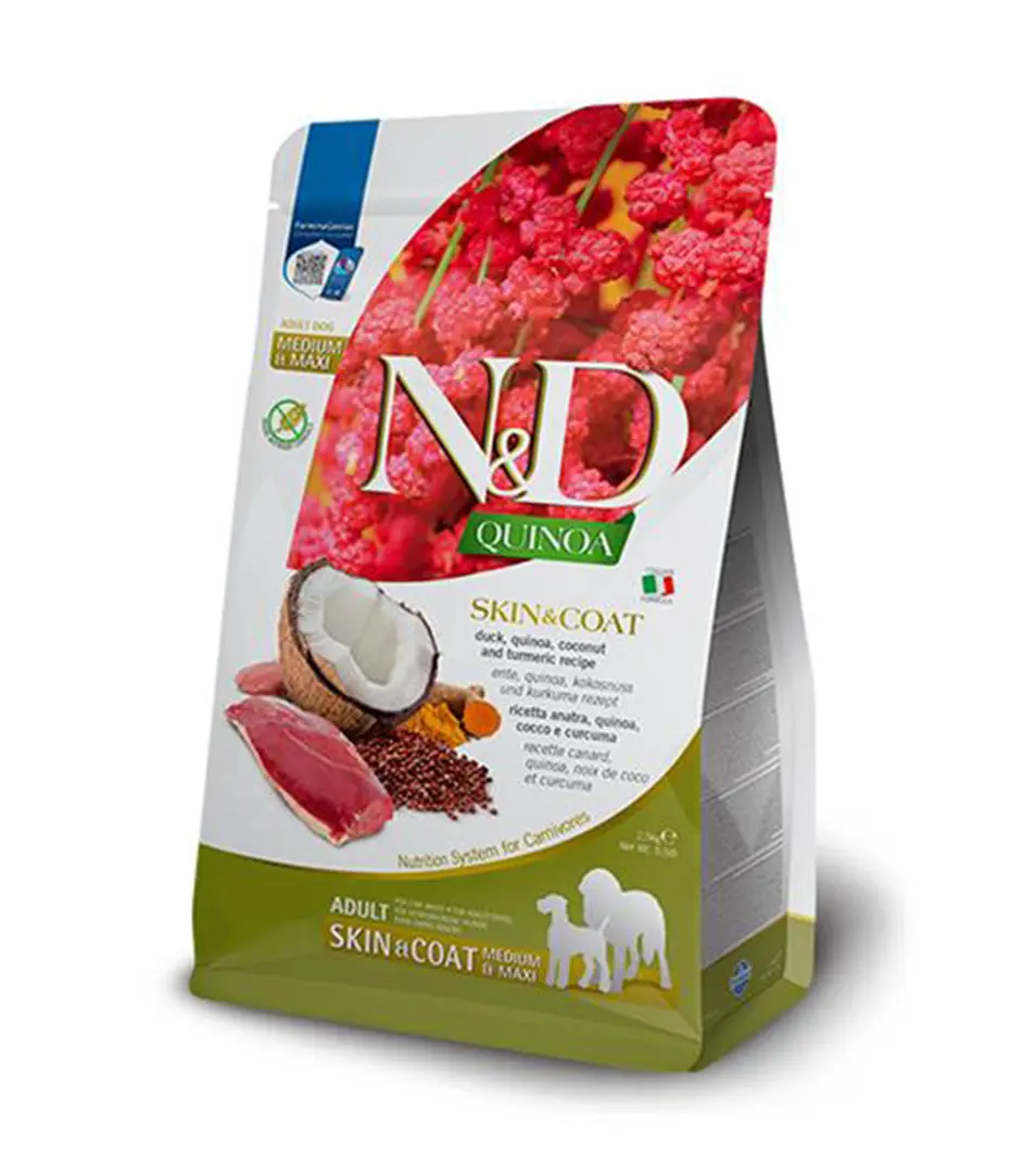 Farmina N&D dog QUINOA (GF) adult medium & maxi, skin & coat, duck 2,5 kg