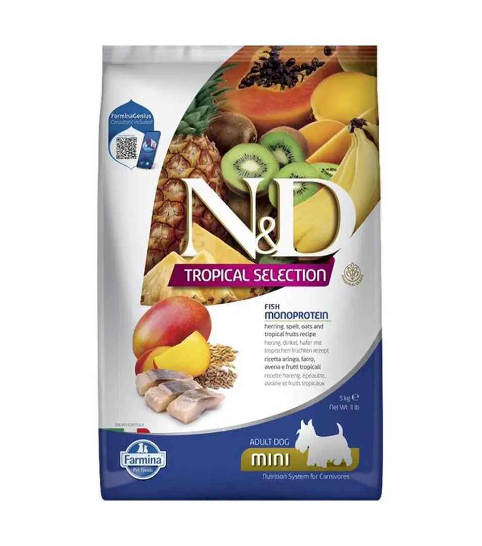 Farmina N&D dog TROPICAL SELECTION (AG) adult mini, herring 5 kg