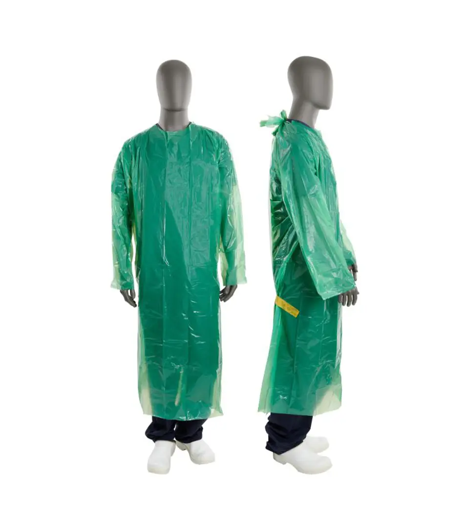 Plášť igelitový KRUTEX jednorazový, dĺžka 130 cm, zelený