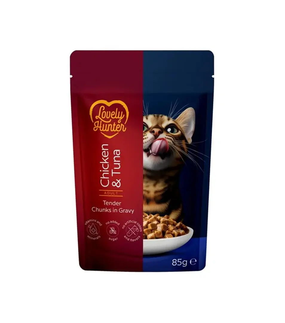 LOVELY HUNTER cat adult KAPSIČKA chicken&tuna 85 g