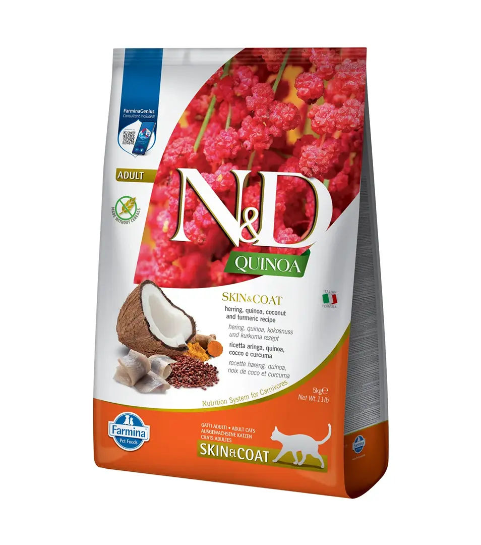 Farmina N&D cat QUINOA (GF) adult skin & coat herring 5 kg