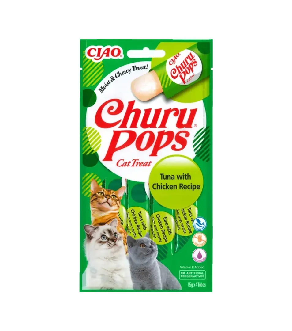 Pamlsok Inaba Churu Pops cat Tuniak s kuraťom 4 tuby 60 g
