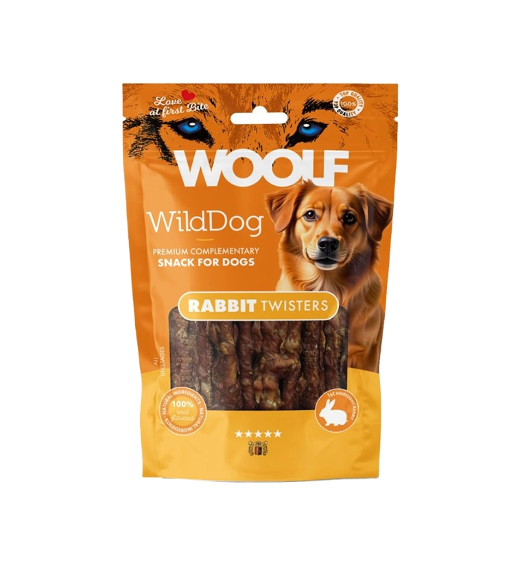 Pamlsok WOOLF WildDog Rabbit Twister 100 g
