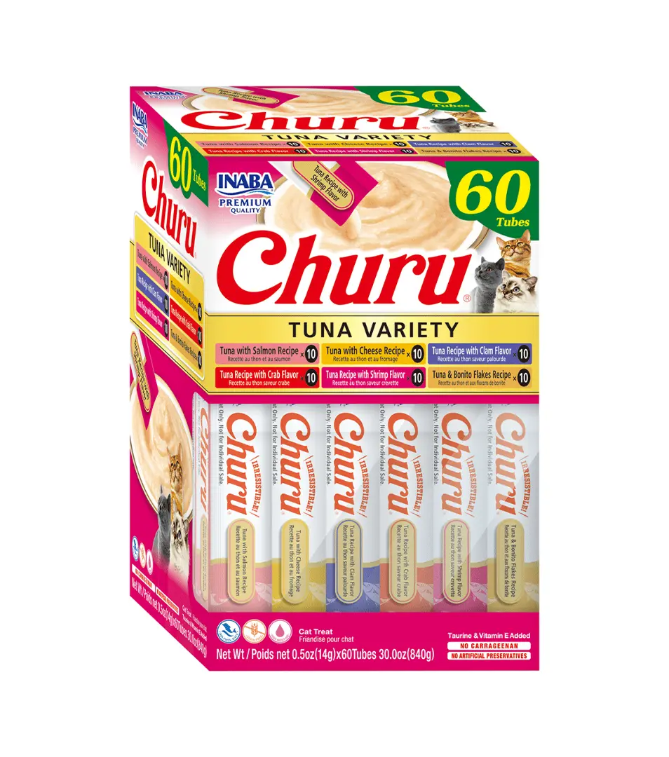 Pamlsok Inaba Churu cat Tuniak 6 príchutí 60 túb 840 g