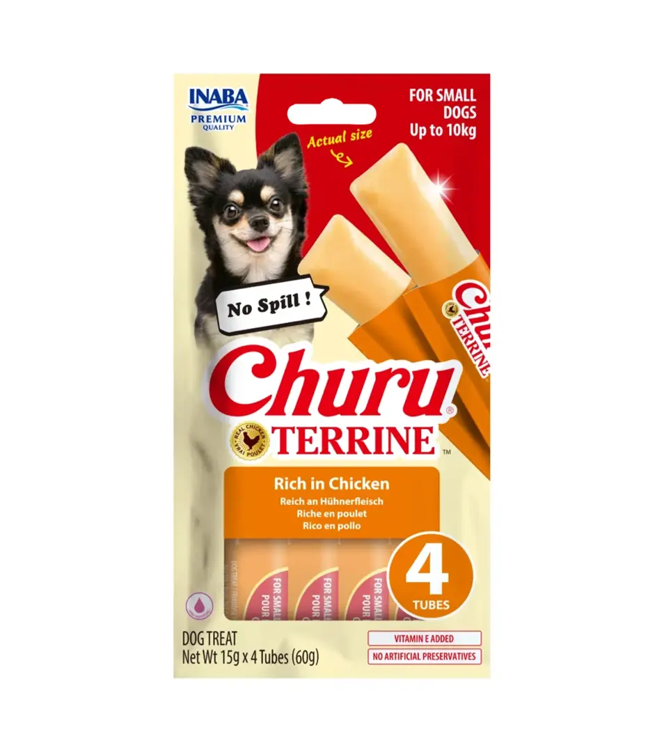 Pamlsok Inaba Churu Terrine dog kura 4 x 15 g