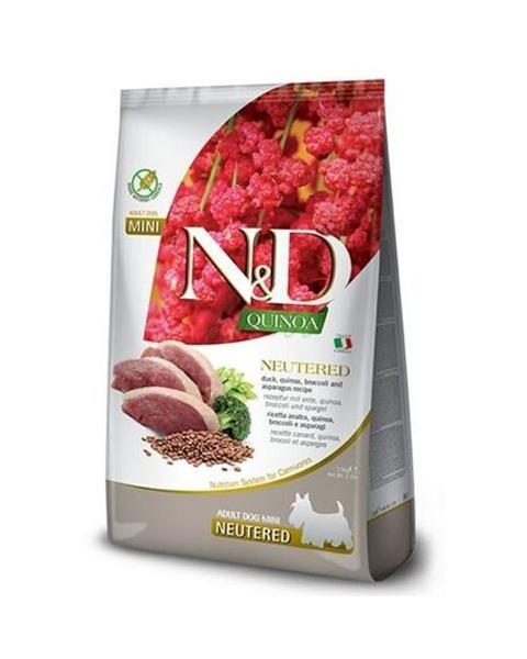 Farmina N&D dog QUINOA (GF) adult mini, neutered, duck, broccoli & asparagus 2,5 kg