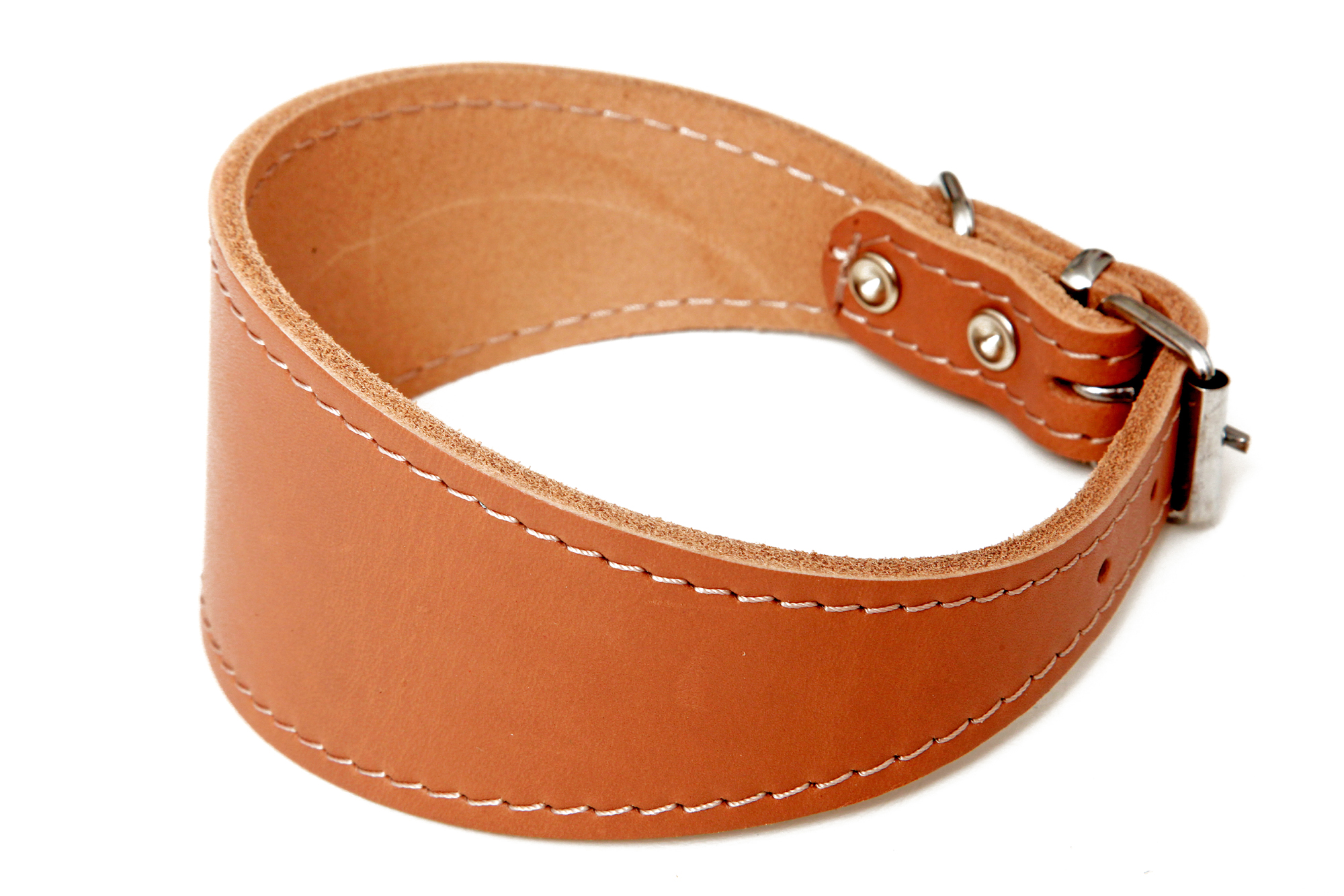 BAFPET Kožený obojok pre chrty, hladký Farba: Hnedá, Rozmer: 60mm x 47cm /36-44/ | 00121