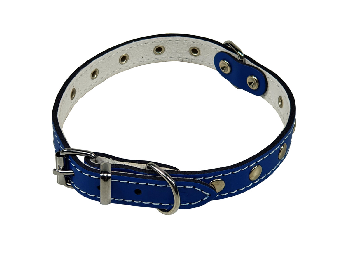 BAFPET Kožený obojek podšitý, zdobený nýty Barva: Přírodní, Rozměr: 30mm x 65cm /49-59/ 01126