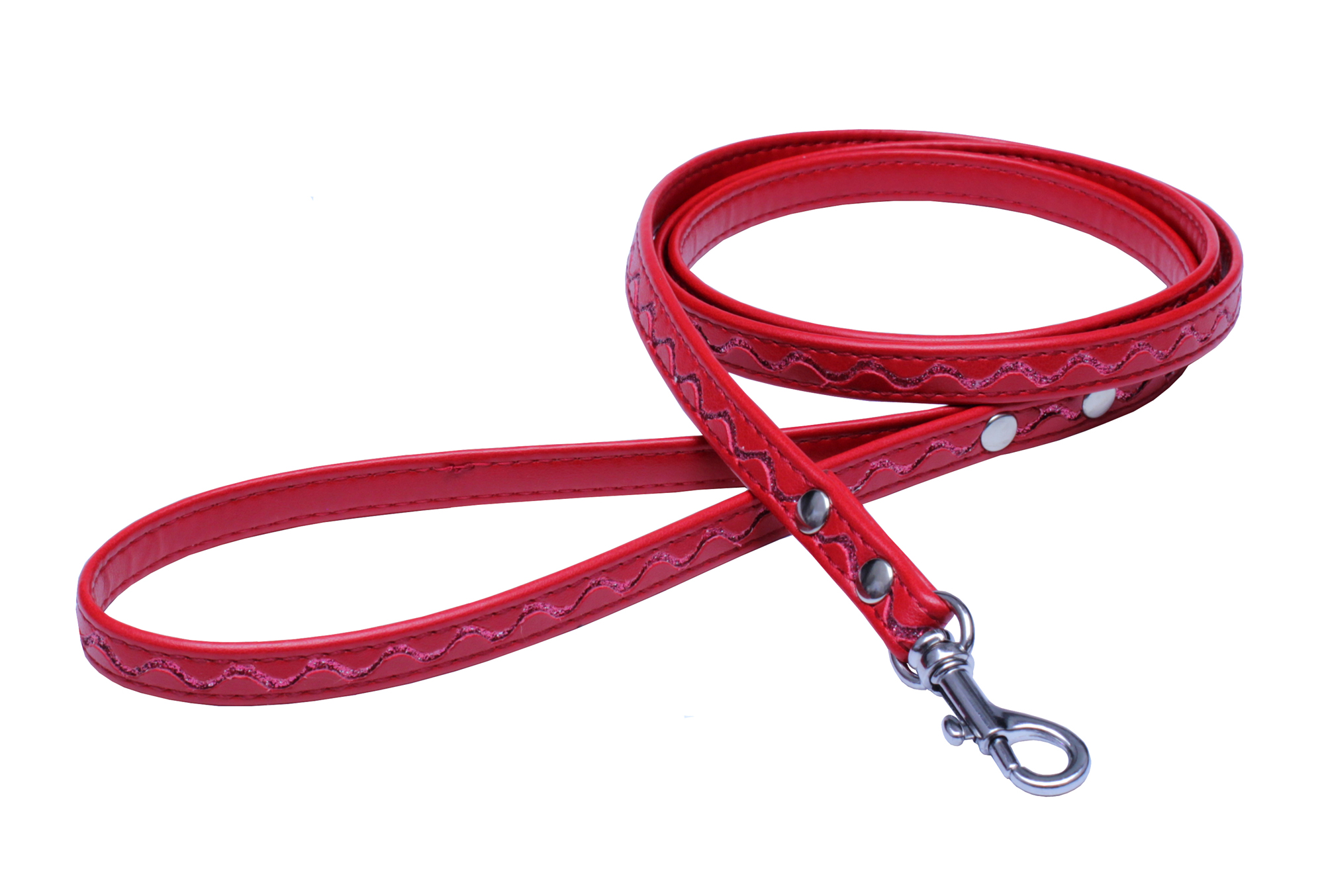 BAFPET Vodítka zdobená STŘÍBRNOU VLNKOU Barva: Béžová, Rozměr: 12mm x 120cm 03220V