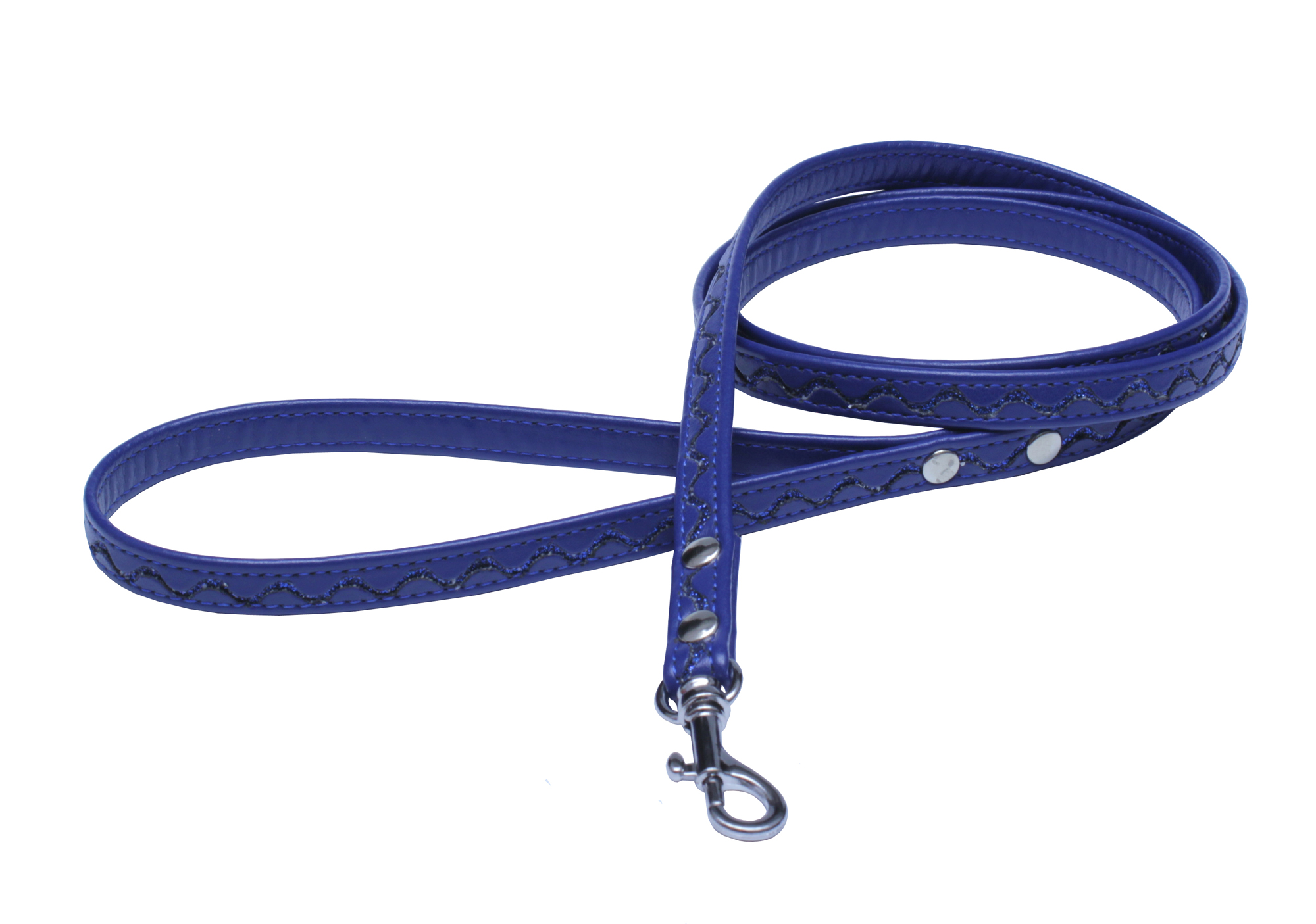 BAFPET Vodítka zdobená STŘÍBRNOU VLNKOU Barva: Bílá, Rozměr: 12mm x 120cm 03220V