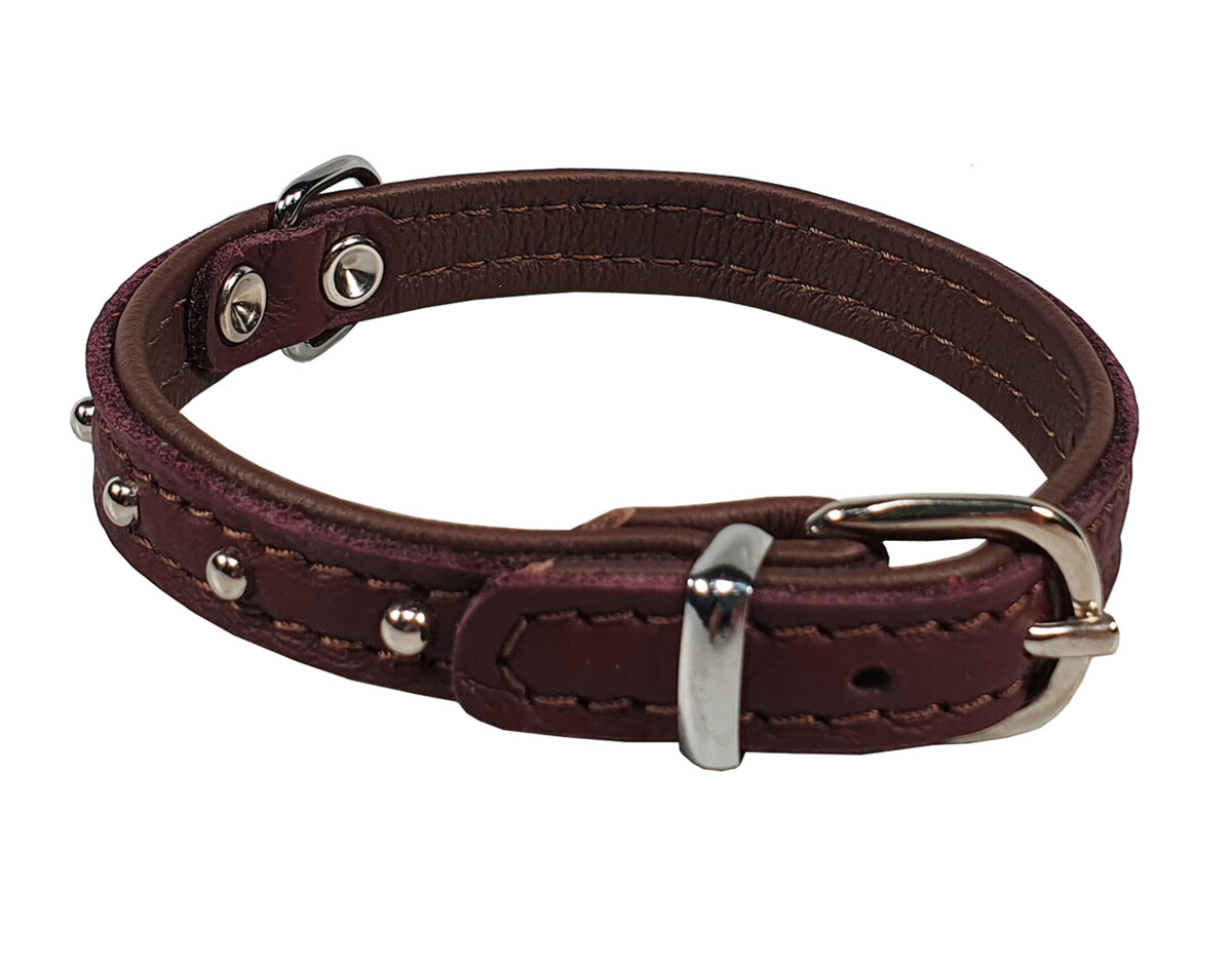 BAFPET Kožený obojek DENYS Barva: Fuchsie, Rozměr: 14mm x 32cm /24-29/ 04111