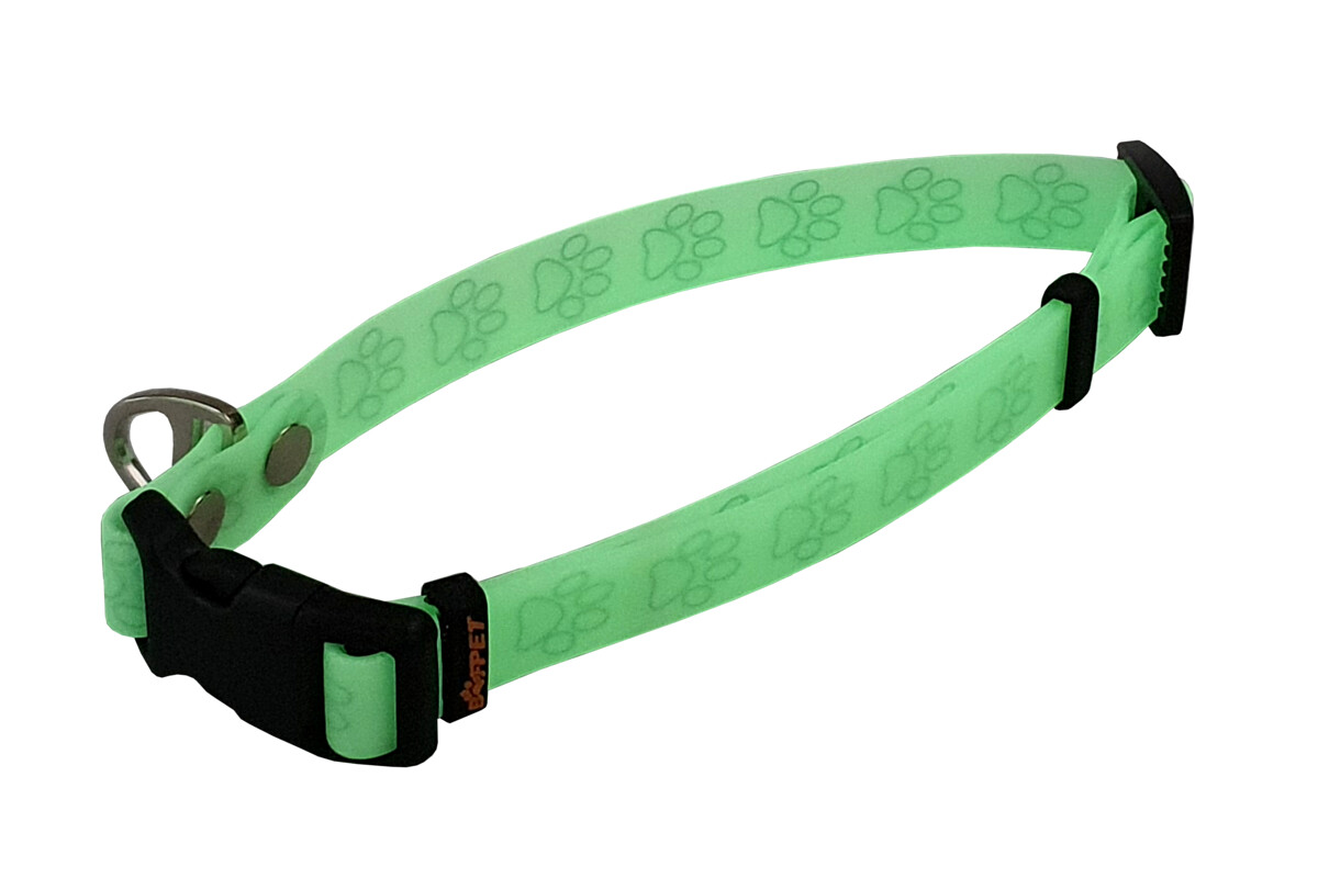 BAFPET Obojky FOSFOR s tlapkou Barva: Fosfor, Rozměr: 25mm x 38-62cm 13102FT
