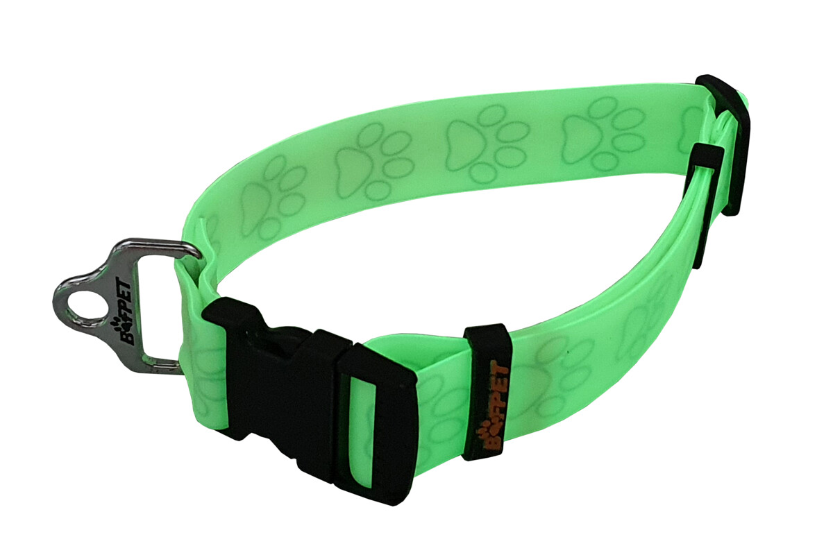 BAFPET Obojky FOSFOR s tlapkou Barva: Fosfor, Rozměr: 25mm x 38-62cm 13102FT