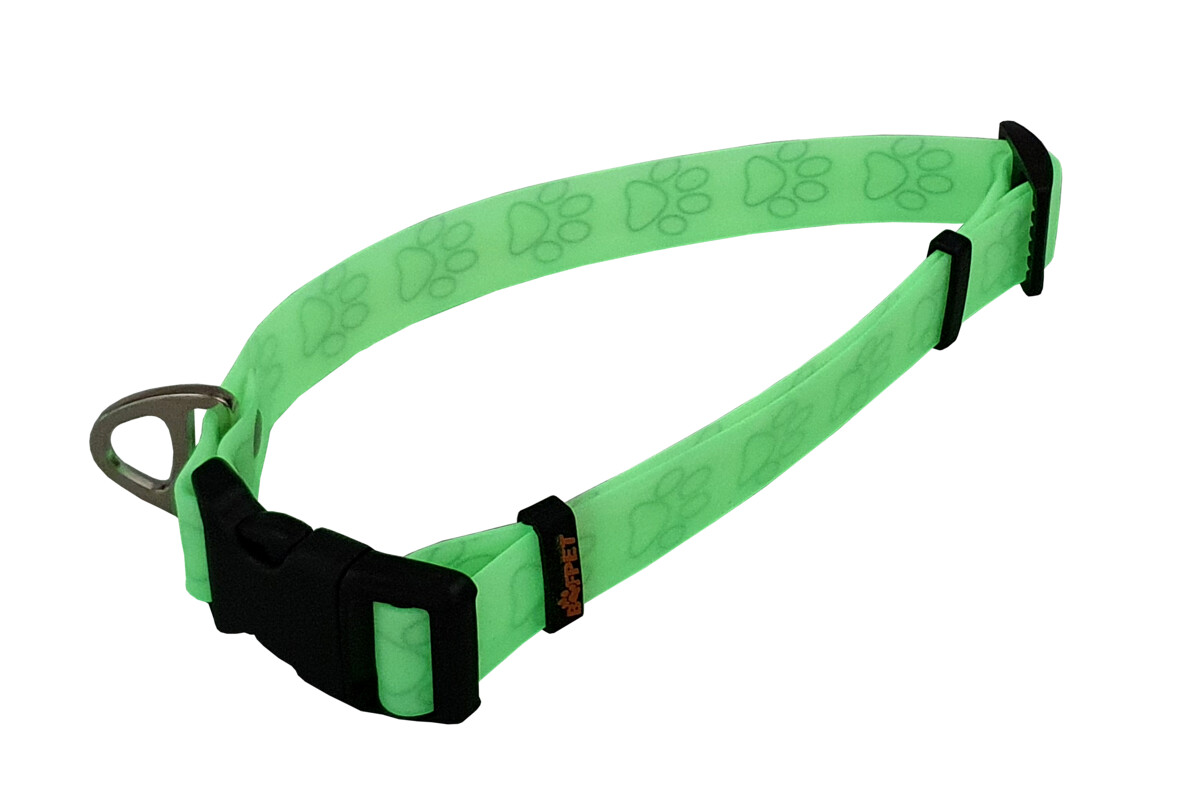 BAFPET Obojky FOSFOR s tlapkou Barva: Fosfor, Rozměr: 40mm x 44-70cm 13103FT