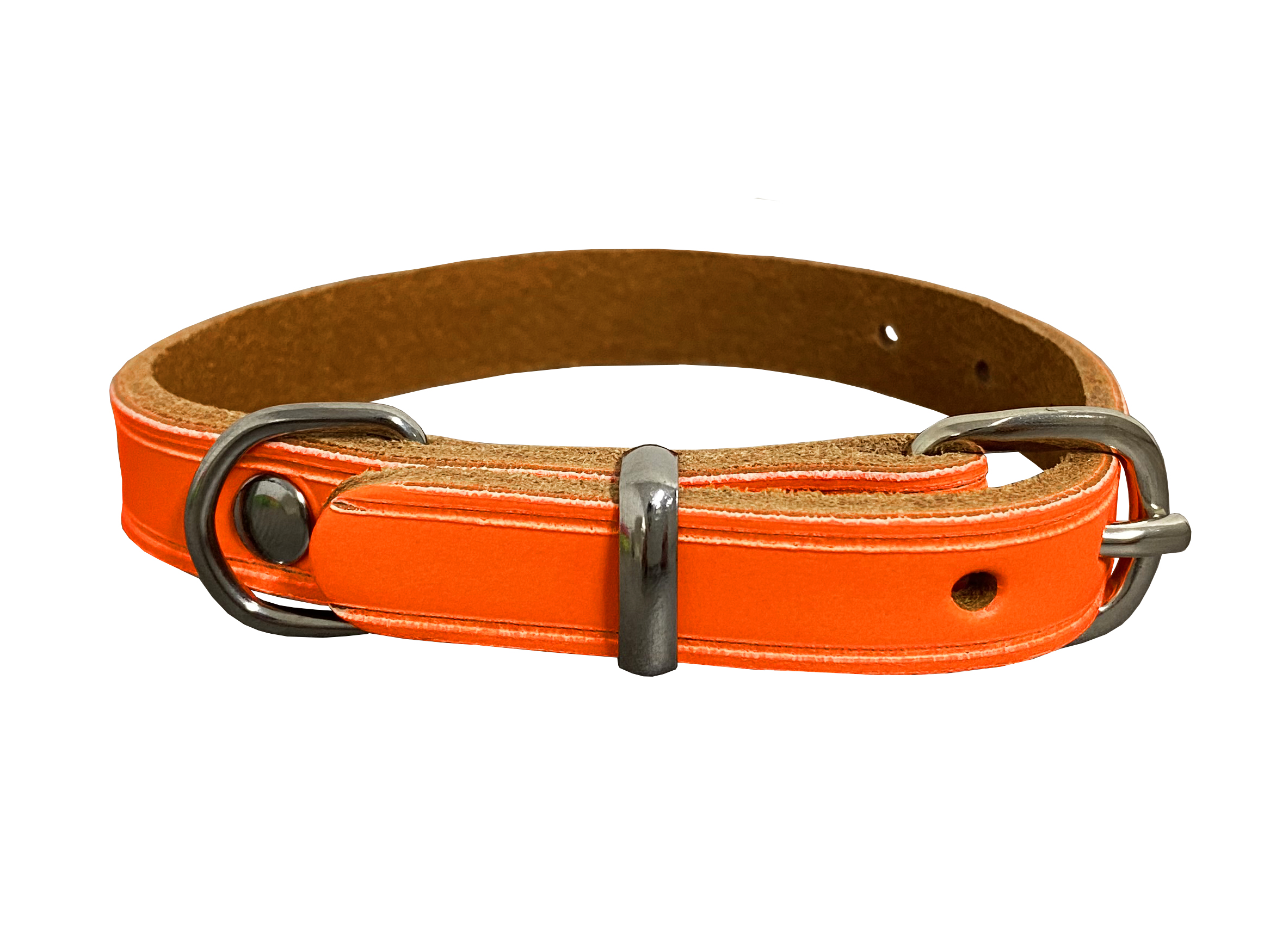 BAFPET Obojok z mastnej kože, ZUBR Farba: Koňak, Rozmer: 12mm x 32cm /20-28/ 14100Z