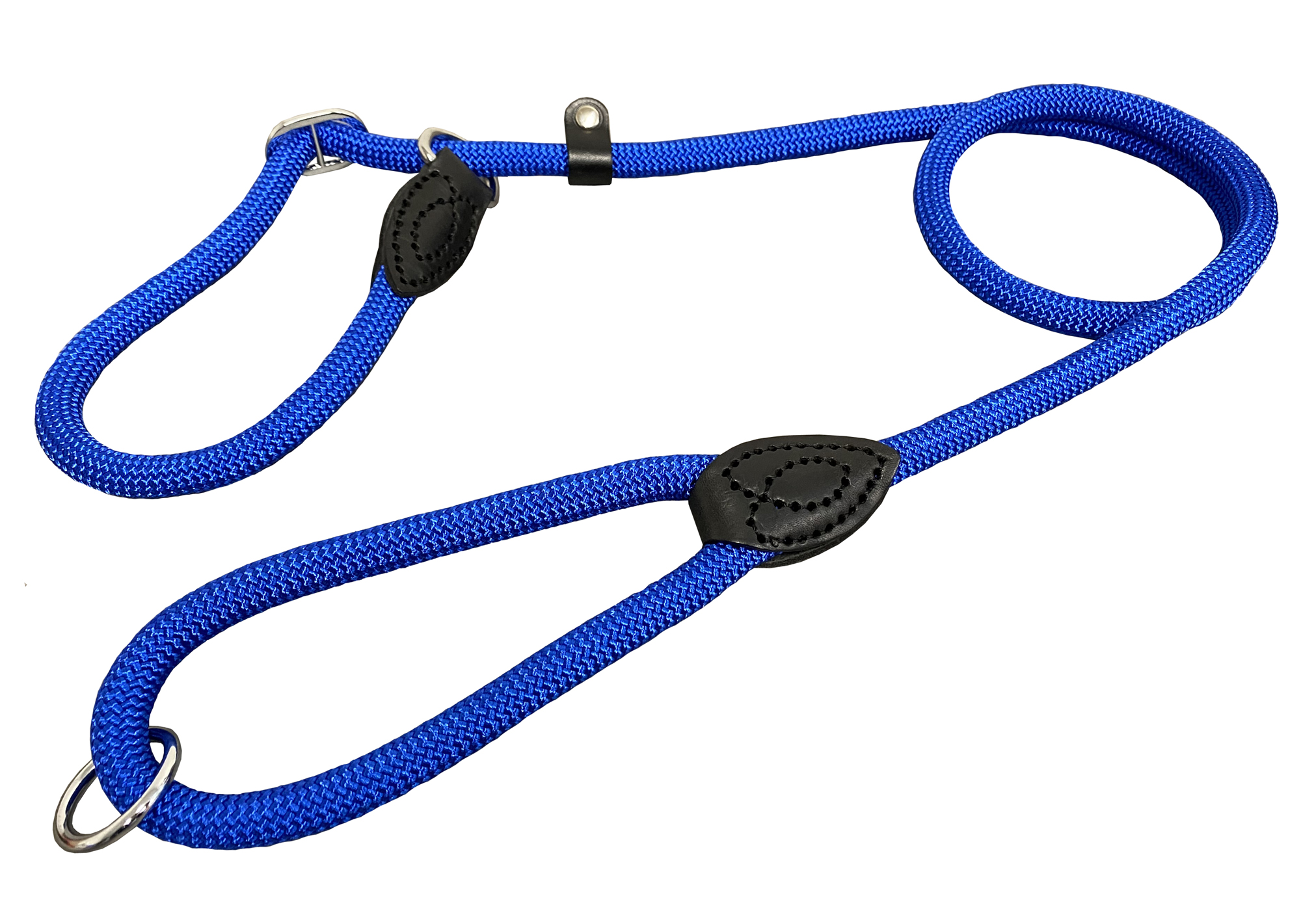 BAFPET Vodítka předváděcí jednobarevné lano, šité kůží Barva: Černá, Rozměr: 12mm x 130cm 15223J