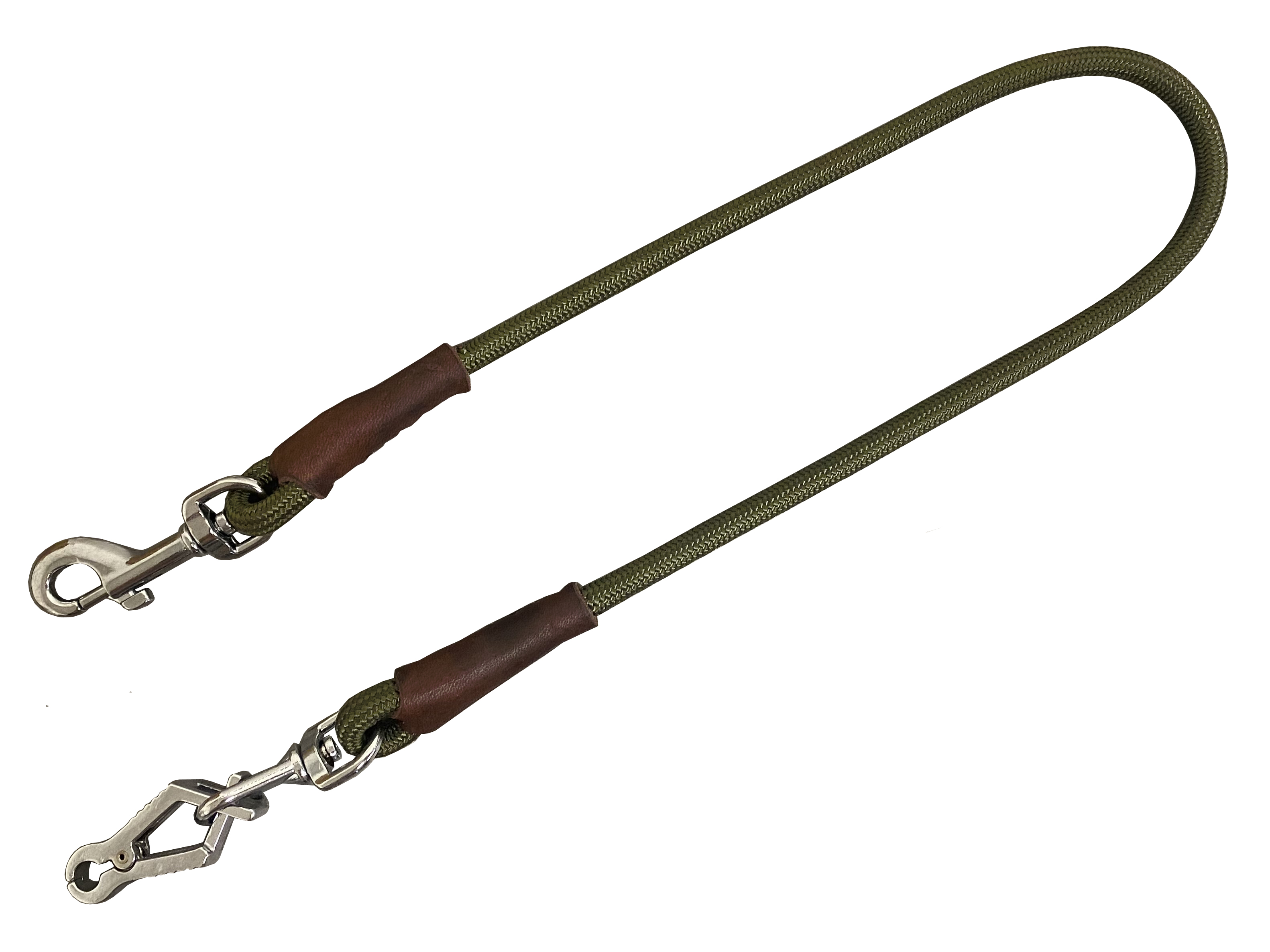 BAFPET Vypouštěcí vodítko - koncovka 2x karabinka POLYAMID Barva: Hnědá, Rozměr: 6mm x 75cm 15784