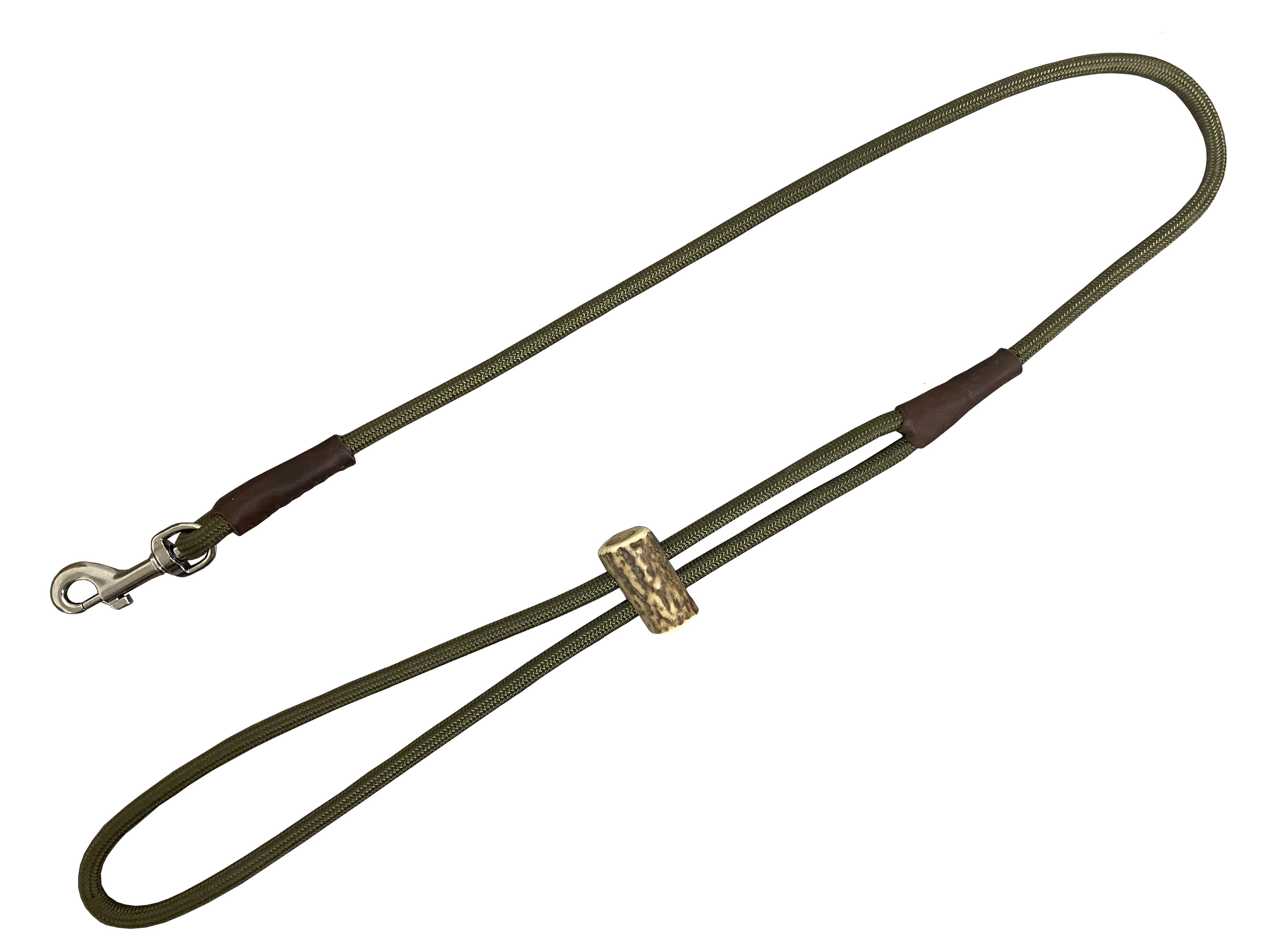 Vypúšťacia vôdzka - koncovka s obojkom POLYAMID Farba: Hnedá, Rozmer: 6mm x 85cm 18786