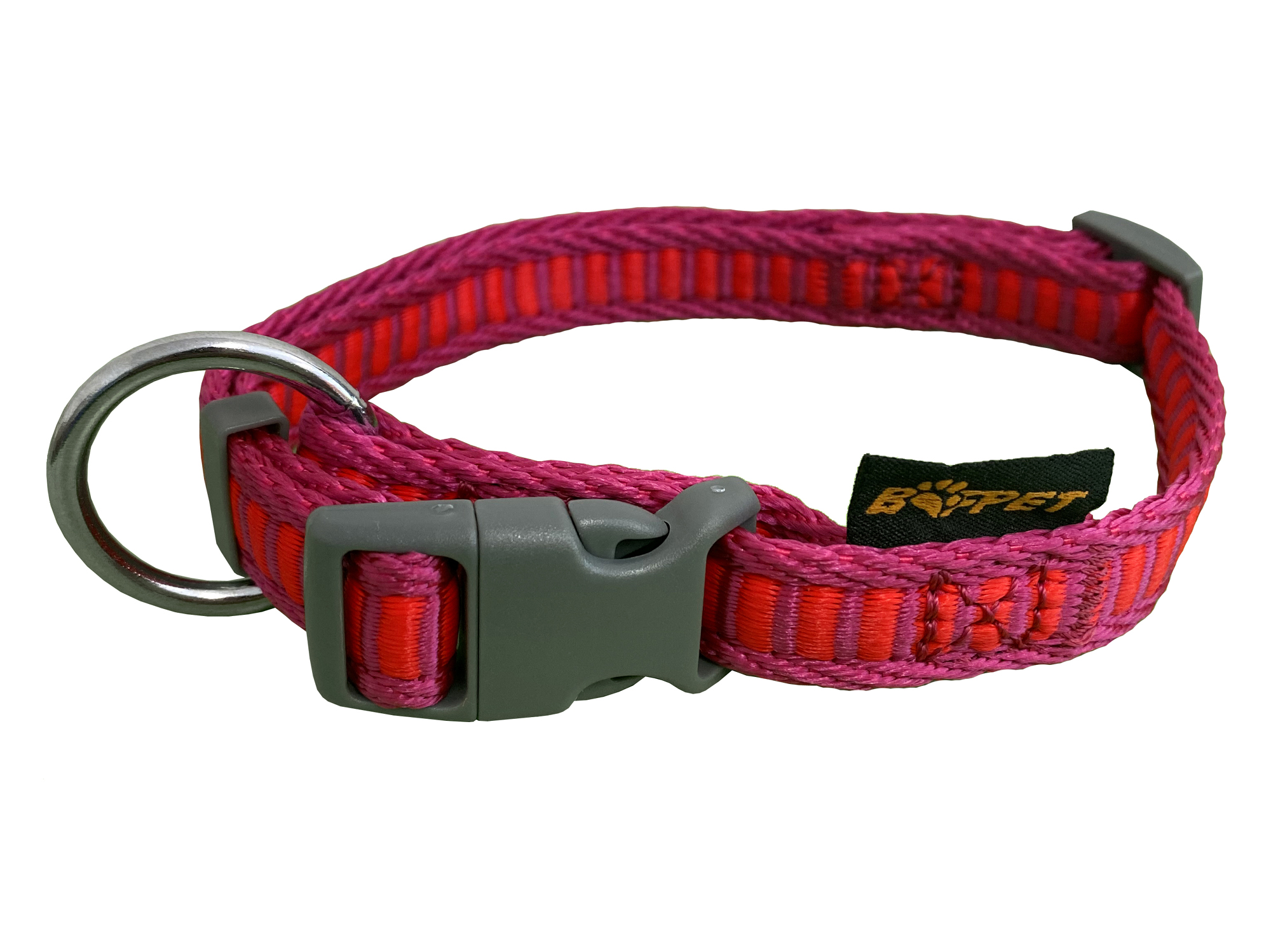 BAFPET Popruhové obojky ŽEBŘÍK Barva: Červená, Rozměr: 15mm x 30-50cm 18100Z