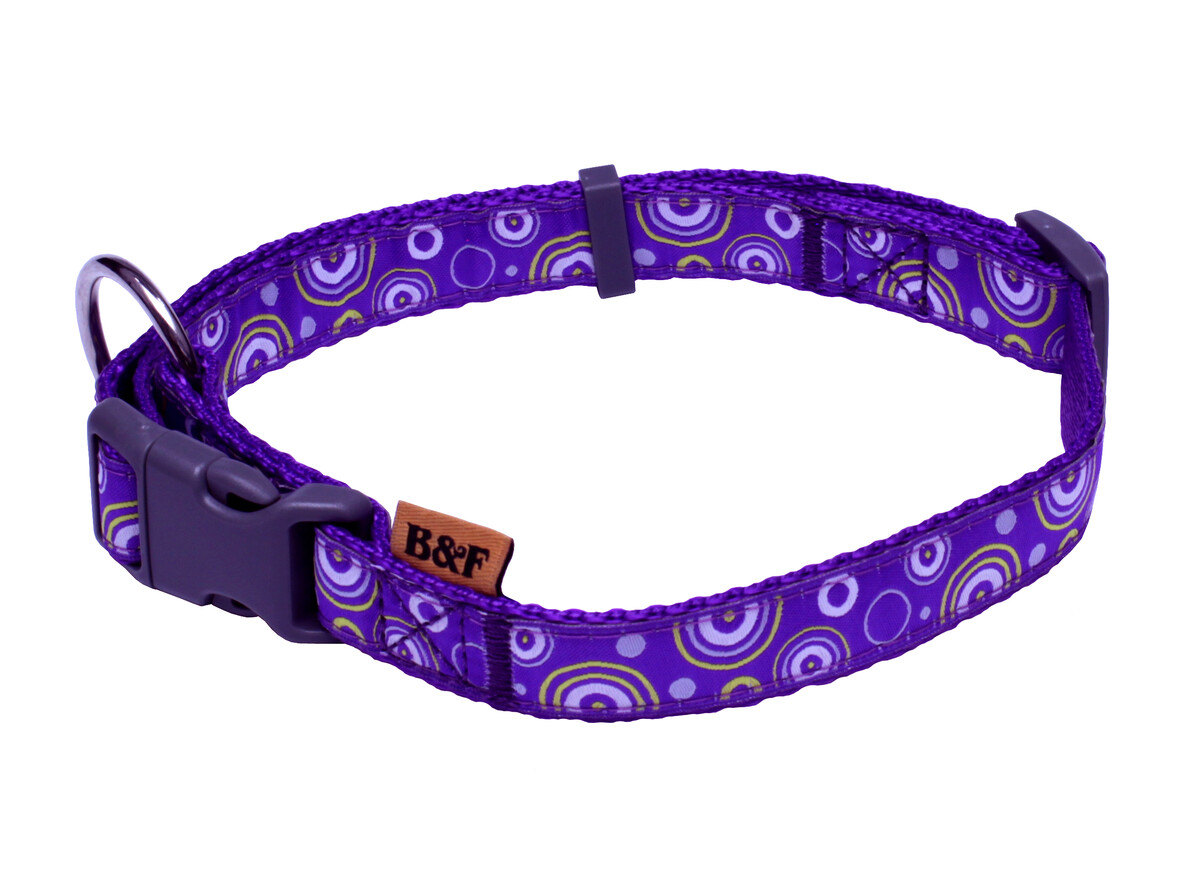 BAFPET Popruhové obojky KROUŽKY Barva: Šedá, Rozměr: 20mm x 38-60cm 18101KR