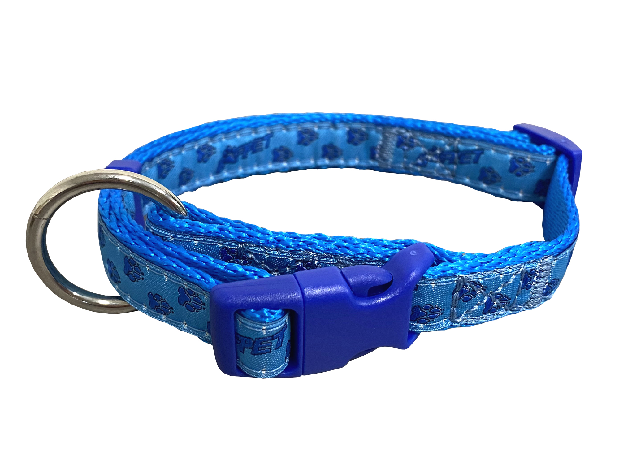 BAFPET Popruhové obojky TLAPKY BAF Barva: Modrá, Rozměr: 20mm x 38-60cm 18101TB