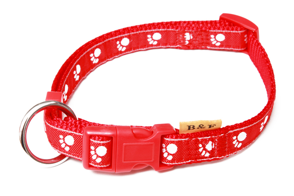 BAFPET Popruhové obojky TLAPKY Barva: Černá, Rozměr: 20mm x 38-60cm 18101T