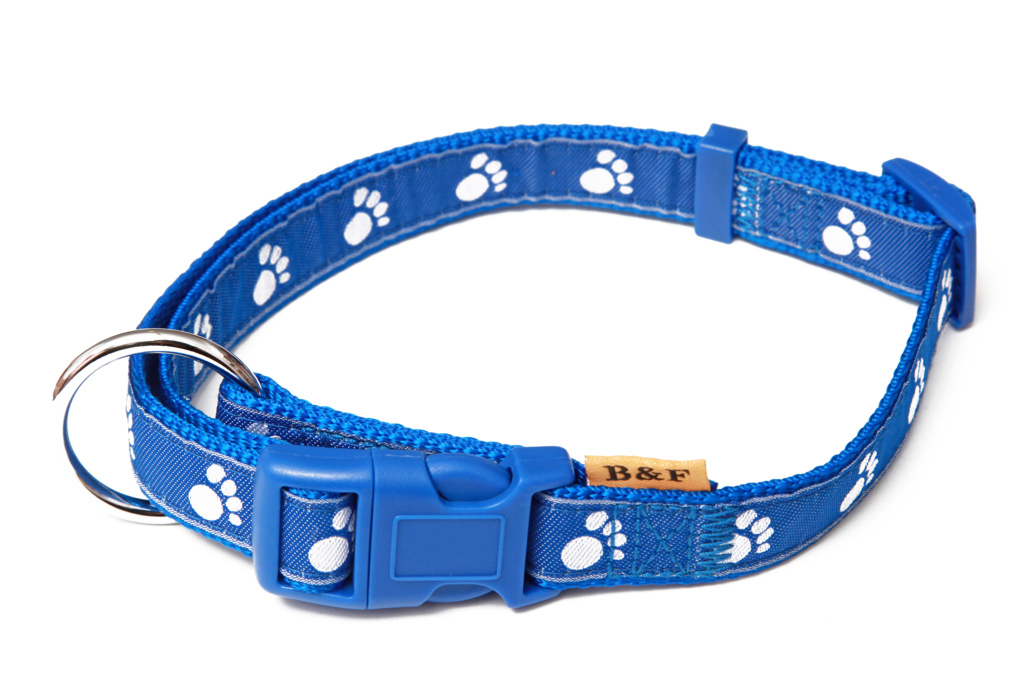 BAFPET Popruhové obojky TLAPKY Barva: Černá, Rozměr: 20mm x 38-60cm 18101T