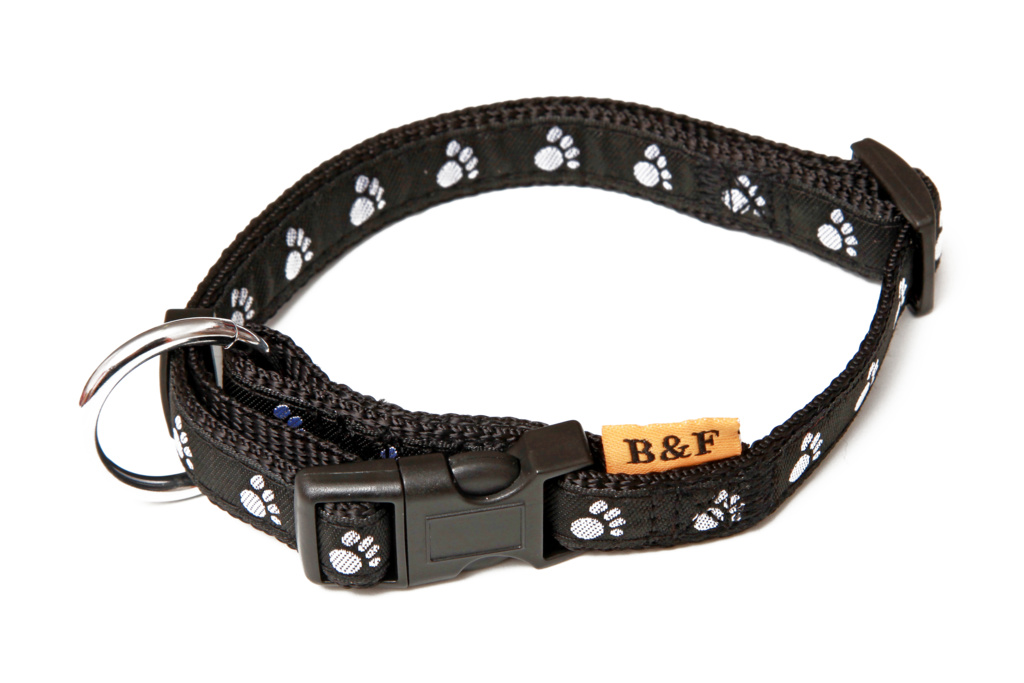 BAFPET Popruhové obojky TLAPKY Barva: Červená, Rozměr: 20mm x 38-60cm 18101T