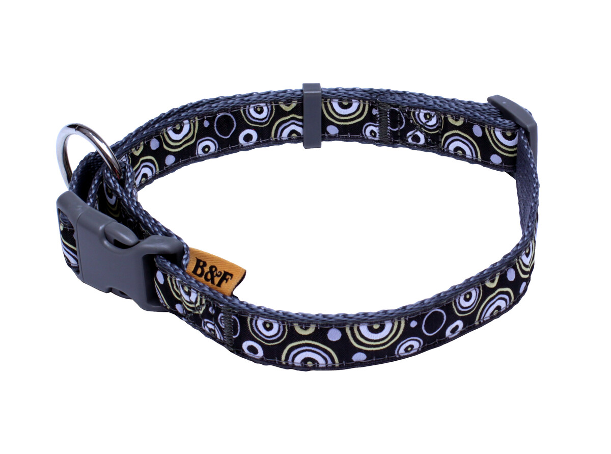 BAFPET Popruhové obojky KROUŽKY Barva: Fialová, Rozměr: 25mm x 40-66cm 18102KR