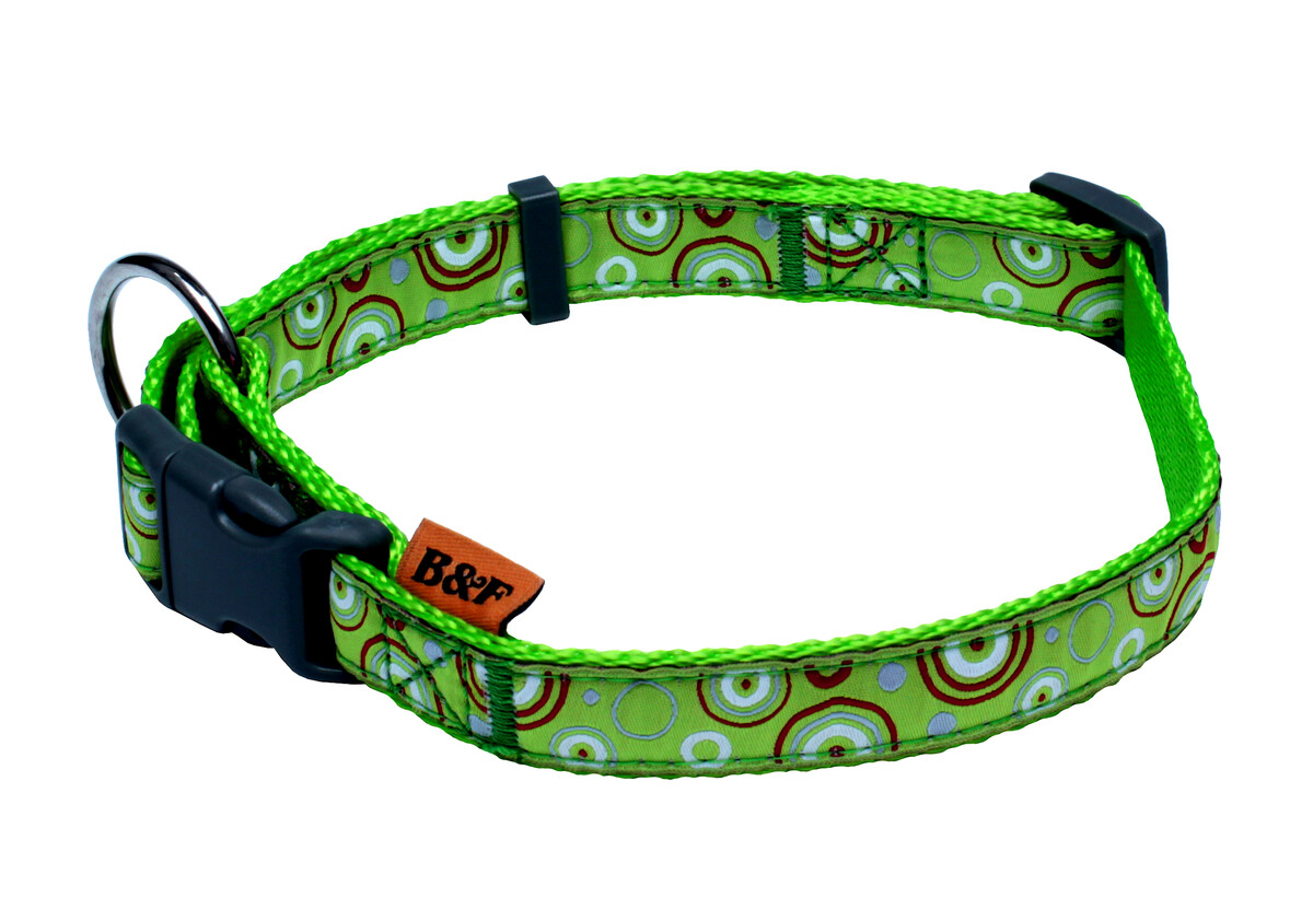 BAFPET Popruhové obojky KROUŽKY Barva: Fialová, Rozměr: 25mm x 40-66cm 18102KR