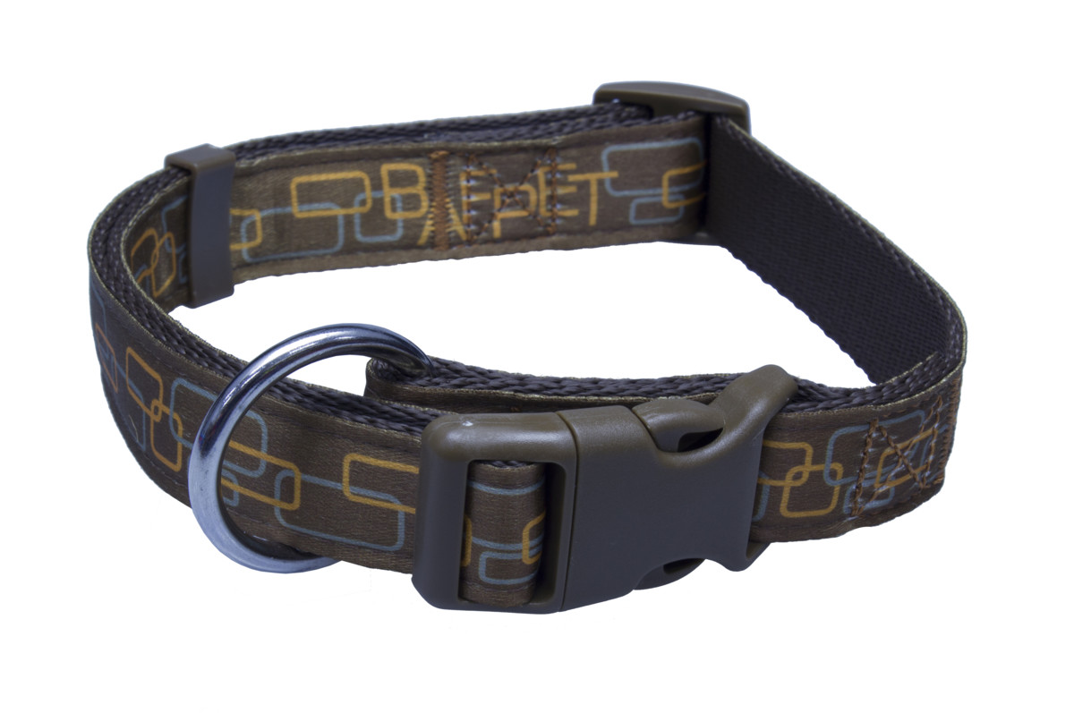 BAFPET Popruhové obojky OBDELNÍČKY Barva: Modrá, Rozměr: 25mm x 40-66cm 18102O